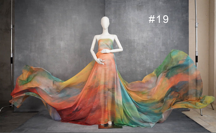 Chiffon with Graphics (5 yards) - 10 Piece Bundle Set