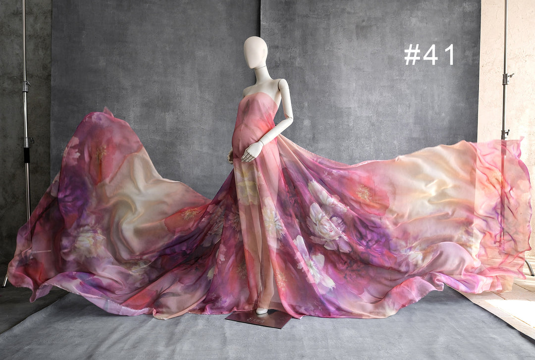 Chiffon with Graphics (5 yards) - 10 Piece Bundle Set