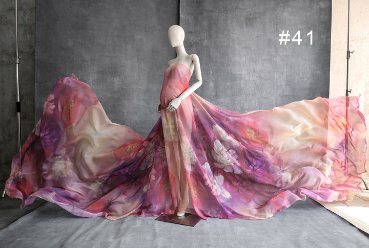 Chiffon with Graphics (5 yards) - 10 Piece Bundle Set