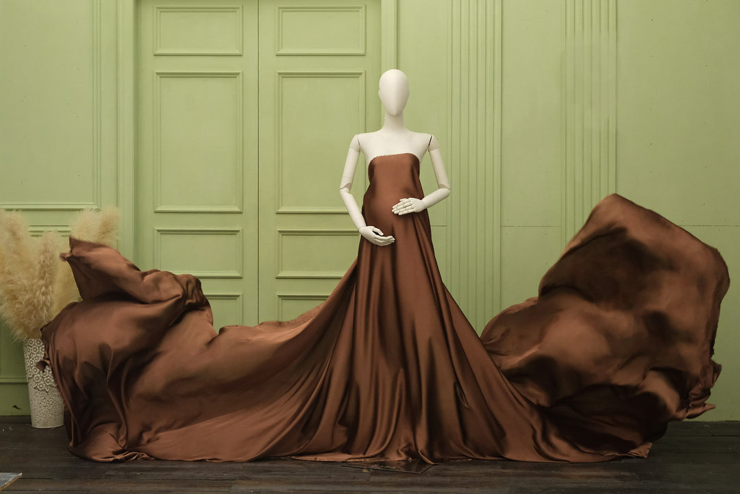 4 Piece Bundle - Satin Chiffon Fabric with 2 Boob Wrap & Belt