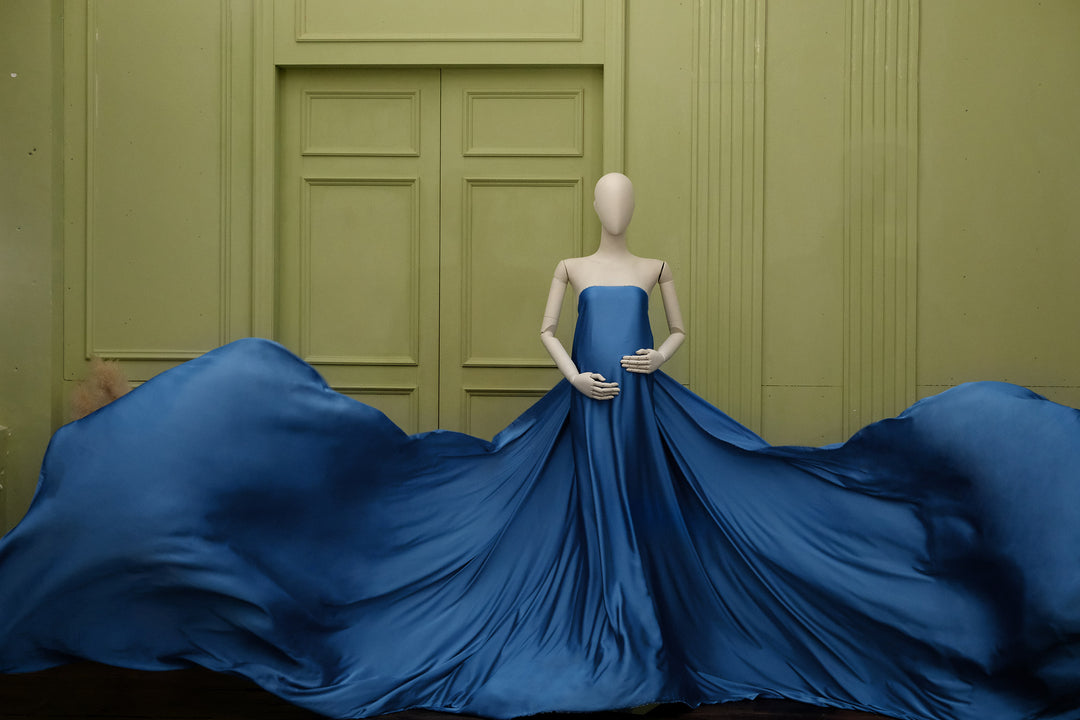 4 Piece Bundle - Satin Chiffon Fabric with 2 Boob Wrap & Belt