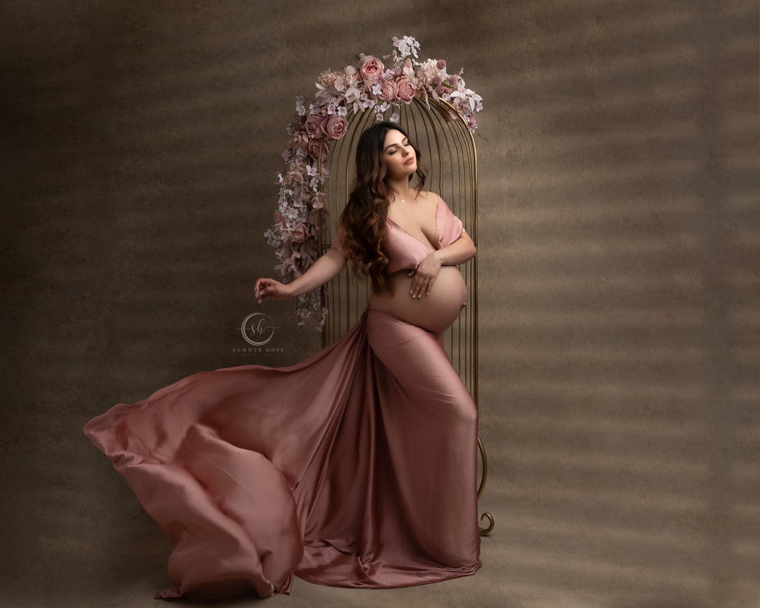 4 Piece Bundle - Satin Chiffon Fabric with 2 Boob Wrap & Belt
