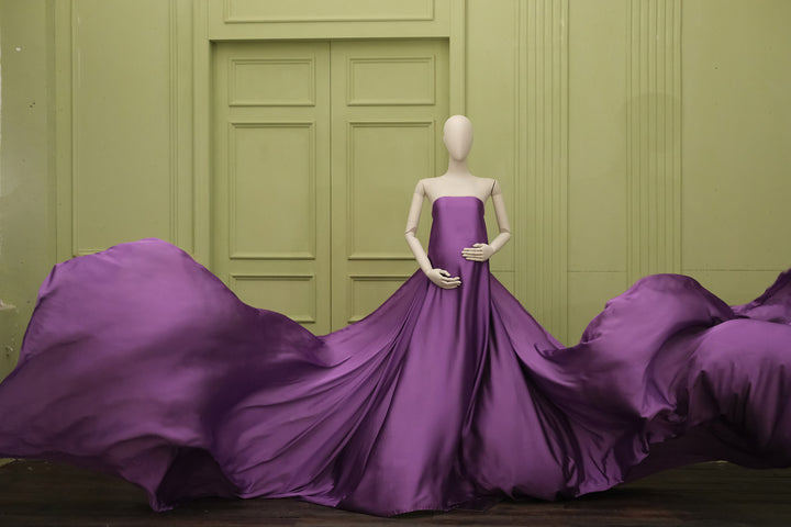 4 Piece Bundle - Satin Chiffon Fabric with 2 Boob Wrap & Belt