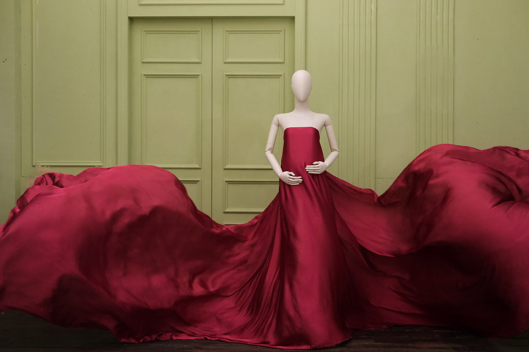 4 Piece Bundle - Satin Chiffon Fabric with 2 Boob Wrap & Belt