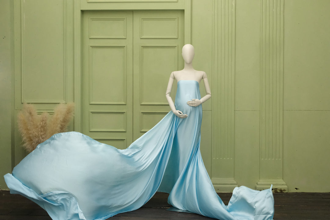 4 Piece Bundle - Satin Chiffon Fabric with 2 Boob Wrap & Belt