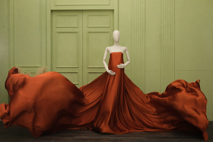 4 Piece Bundle - Satin Chiffon Fabric with 2 Boob Wrap & Belt