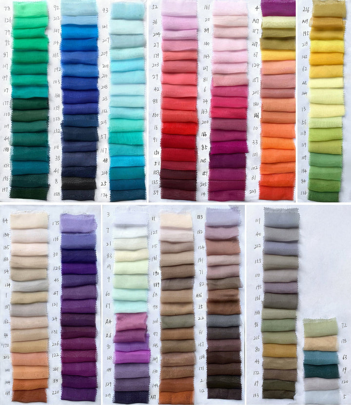 Chiffon (5 yards each) - 15 Piece Bundle Set