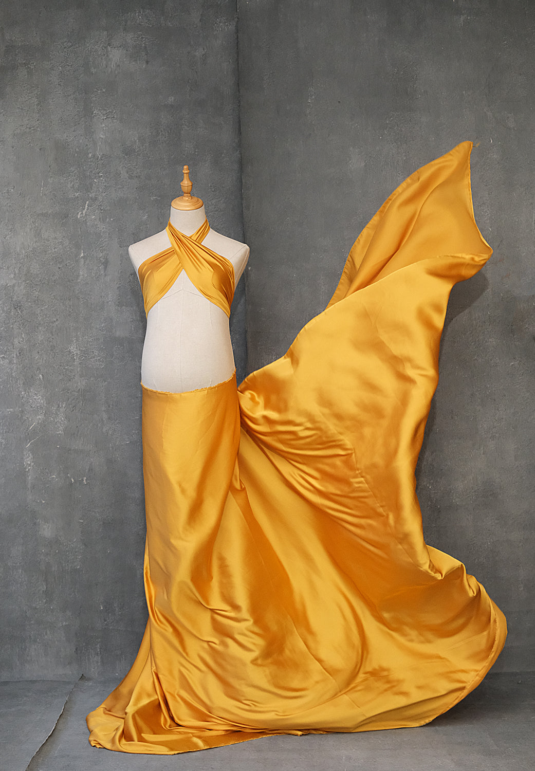 4 Piece Bundle - Satin Chiffon Fabric with 2 Boob Wrap & Belt