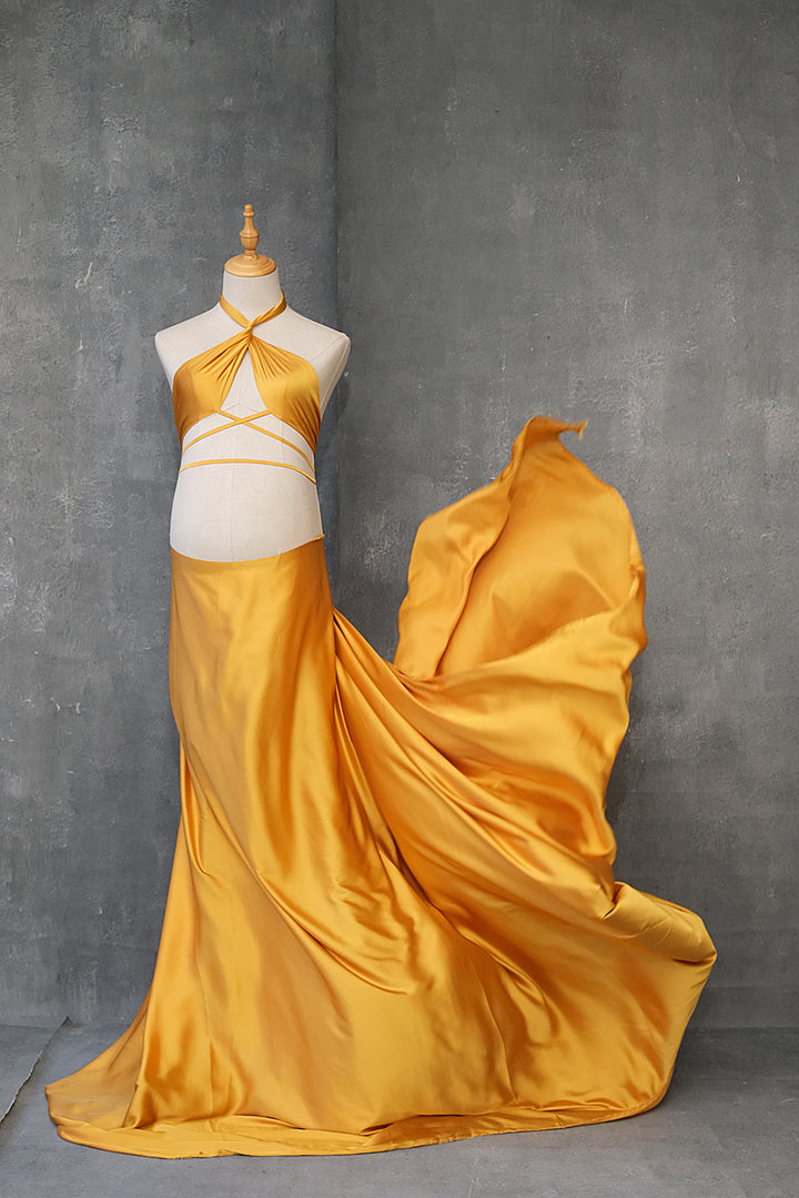 4 Piece Bundle - Satin Chiffon Fabric with 2 Boob Wrap & Belt